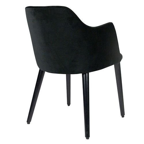 Velvet chair "Ivy" in black