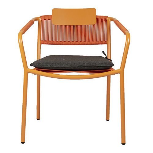 Outdoor Sessel "Kiwi" aus Aluminium und Seilgeflecht in orange 61x80x46x65cm cm stapelbar