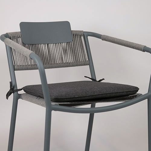Outdoor armchair "Kiwi" made of aluminum and wire mesh in grey 61x80x46x65cm, stackable