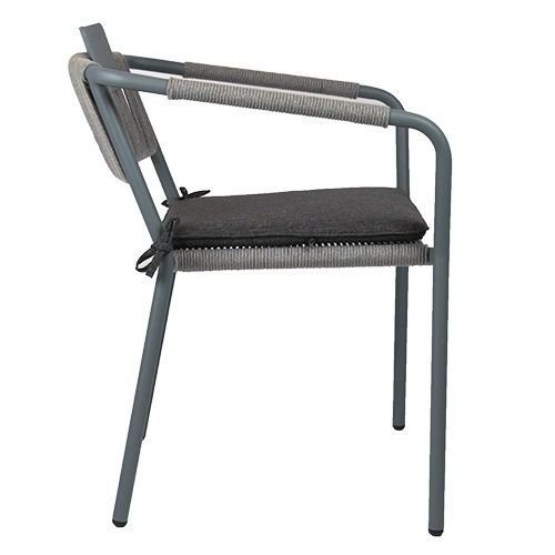 Outdoor armchair "Kiwi" made of aluminum and wire mesh in grey 61x80x46x65cm, stackable