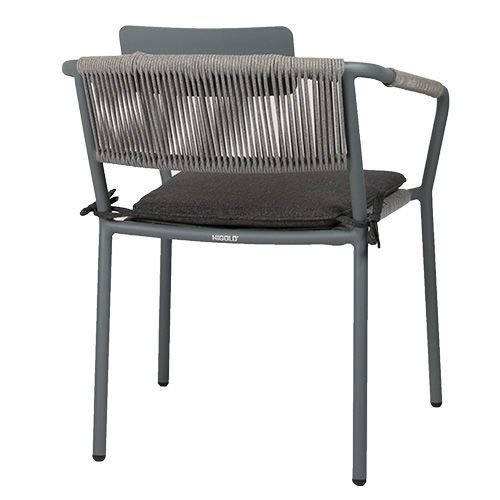 Outdoor armchair "Kiwi" made of aluminum and wire mesh in grey 61x80x46x65cm, stackable