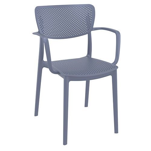 Outdoor Sessel "Loft" aus Polypropylen in grau 53x82x45x54cm