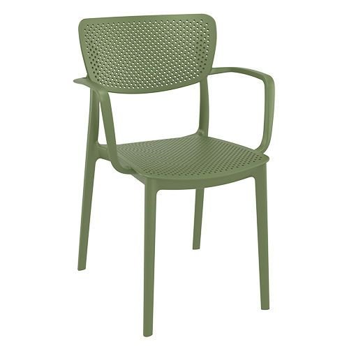 Outdoor Sessel "Loft" aus Polypropylen in olivgrün 53x82x45x54cm