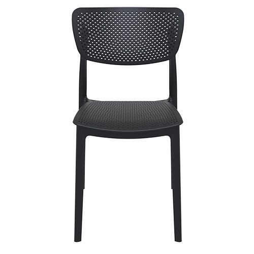 Outdoor Stuhl "Lucy" aus Polypropylen in schwarz 53x82x45x45 cm