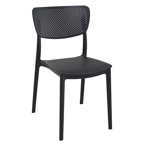 Outdoor Stuhl "Lucy" aus Polypropylen in schwarz 53x82x45x45 cm