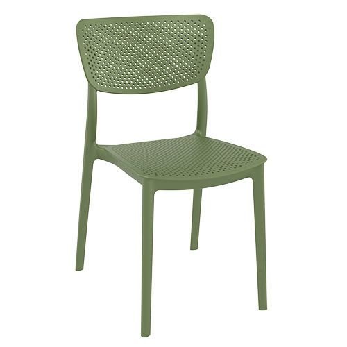 Outdoor Stuhl "Lucy" aus Polypropylen in olivgrün 53x82x45x45 cm