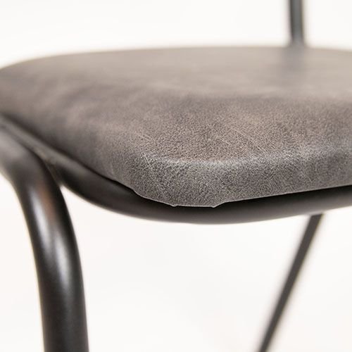 "Skool" chair made of synthetic leather and metal frame in anthracite