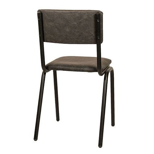 "Skool" chair made of synthetic leather and metal frame in anthracite