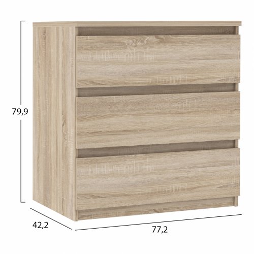 ΣΥΡΤΑΡΙΕΡΑ BRANCO WW8832.01 ΜΕ 3 ΣΥΡΤΑΡΙΑ SONAMA 77,2x42,2x79,9 εκ.