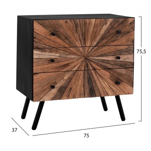 URBAN SCHUBLADEN AUS MASSIVHOLZ & METALL 75Χ37Χ75,5