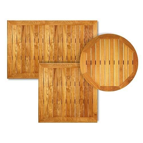 Outdoor Tischuntergestell "Teak" aus Teakholz Ø50cm 25mm Stärke
