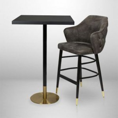 Tischuntergestell "Dice" aus Stahl 110cm Höhe aus schwarz und gold