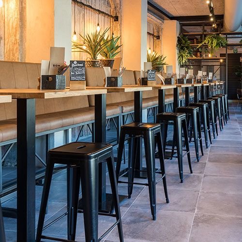 Tischuntergestell "Paris Bar" aus Stahl 107cm Höhe in Schwarz