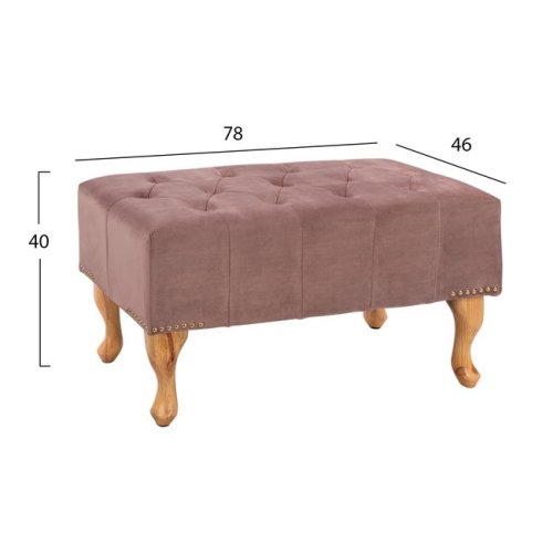 Chesterfield Sitzbank EMMA aus Samt und Holzbeinen | In Rosé