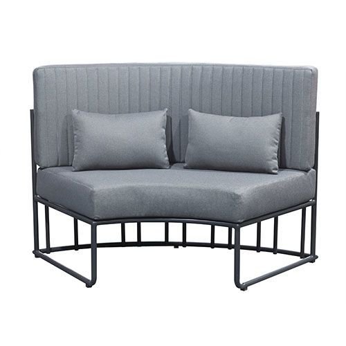 Ess-Set "De Lux" 3-teilig mit Tisch in Anthrazit mit Aluminiumgestell