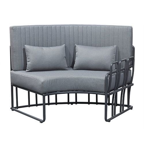 Ess-Set "De Lux" 3-teilig mit Tisch in Anthrazit mit Aluminiumgestell