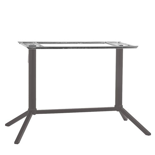 Outdoor Tischuntergestell "Mona Double" aus Aluminium 72cm Höhe in Taupe