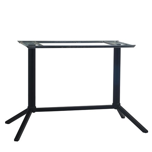 Outdoor Tischuntergestell "Mona Double" aus Aluminium 72cm Höhe in Schwarz