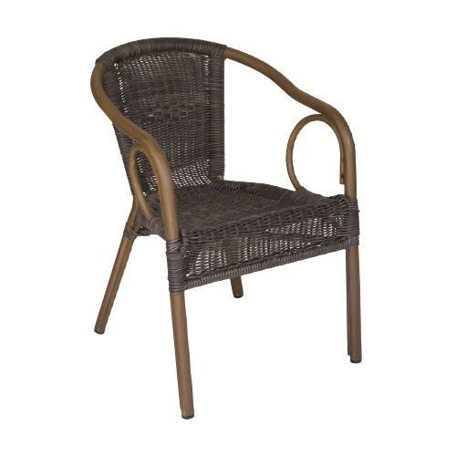 Outdoor Sessel "Costa" aus Aluminium Geflecht in Schwarz