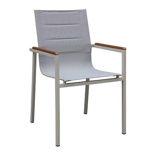 Outdoor Sessel "Crylon" aus Aluminium und Textilene in grau 56x87x45x56 cm