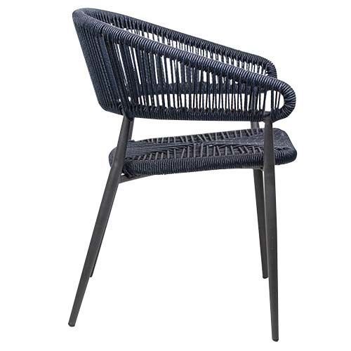 Outdoor armchair "Jacco" made of aluminum and woven rope in blue 57x77,5x45x60 cm
