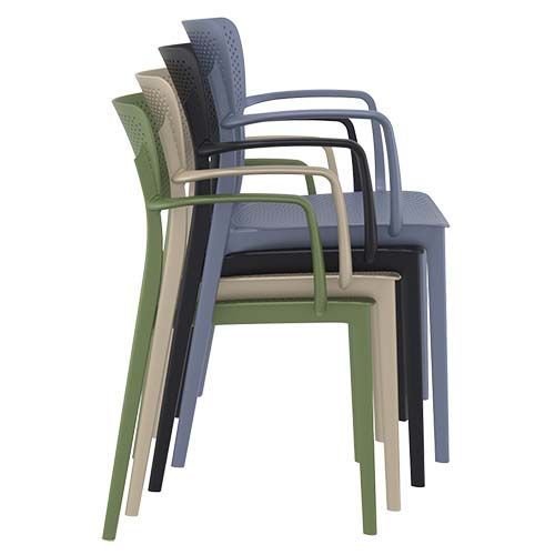 Outdoor Sessel "Loft" aus Polypropylen in olivgrün 53x82x45x54cm
