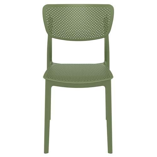 Outdoor Stuhl "Lucy" aus Polypropylen in olivgrün 53x82x45x45 cm