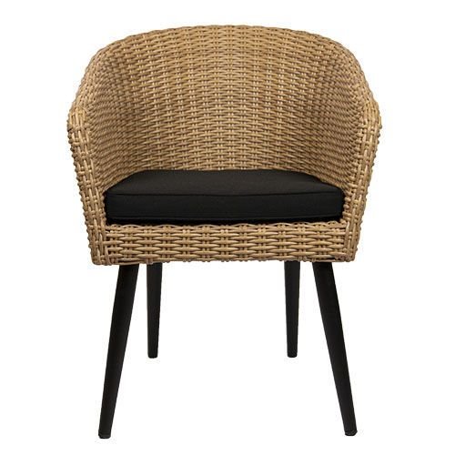 Ψάθινη πολυθρόνα εξωτερικού χώρου "Riv" από αλουμίνιο σε φυσικό μπεζ