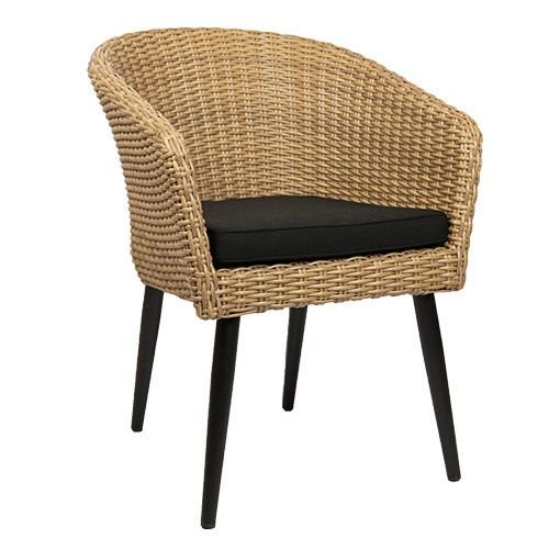 Ψάθινη πολυθρόνα εξωτερικού χώρου "Riv" από αλουμίνιο σε φυσικό μπεζ