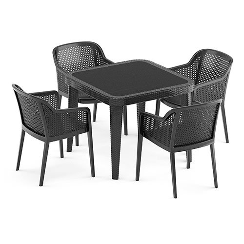 Sessel "Octa" aus Polypropylen in Schwarz