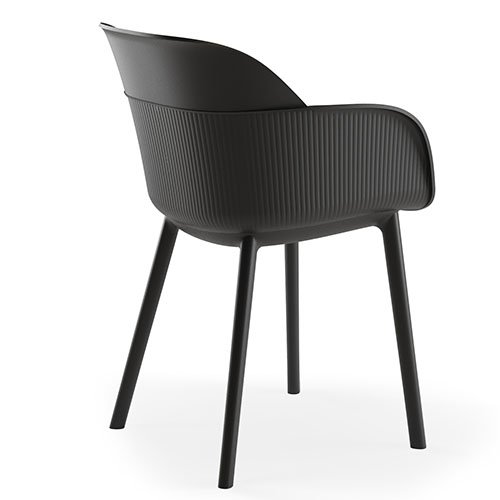 Sessel „Shell“ aus Polypropylen in Schwarz