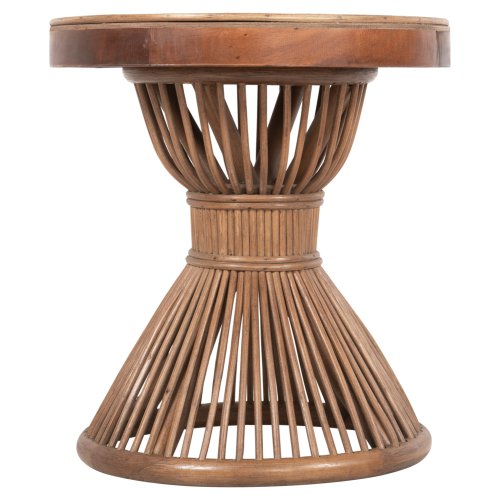 BEISTELLTISCH NATÜRLICHES RATTAN IN BRAUN FARBE Φ40x45,5cm