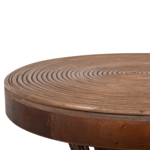 BEISTELLTISCH NATÜRLICHES RATTAN IN BRAUN FARBE Φ40x45,5cm