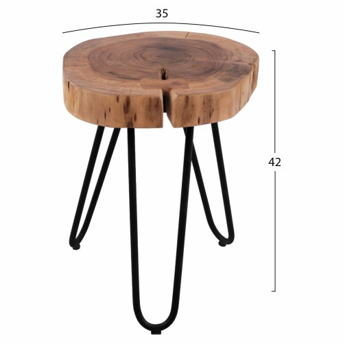 TISCH-HOCKER "OSLO" AUS MASSIVEM AKAZIENHOLZ 35x35x42 cm