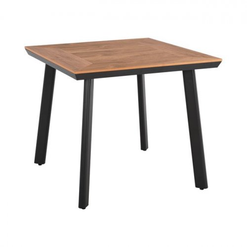 Schwarzer Aluminium-Tisch mit Polywood Oberfläche | Klein