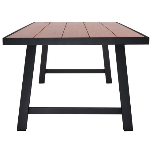 OUTDOOR-ALUMINIUMTISCH GOBAR ANTHRAZIT MIT HOLZÄHNLICHER TISCHPLATTE 240Χ105Χ75Hcm