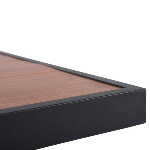 OUTDOOR-ALUMINIUMTISCH GOBAR ANTHRAZIT MIT HOLZÄHNLICHER TISCHPLATTE 240Χ105Χ75Hcm