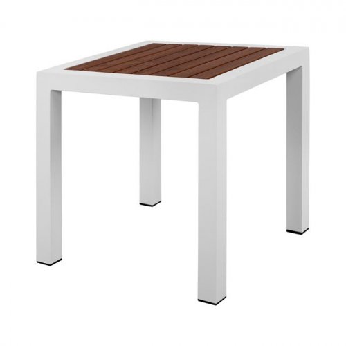 Aluminiumtisch  in weißem Farbton mit POLYWOOD-Oberfläche