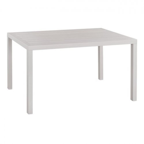 ALUMINUM TABLE IN WHITE SHADE 140Χ80X75,5 cm