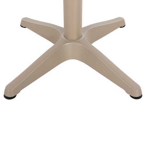 RUNDER ALUMINIUMTISCH CHAMPAGNER FARBE-POLYWOOD-TOP IN NATURFARBE Φ60x73Hcm