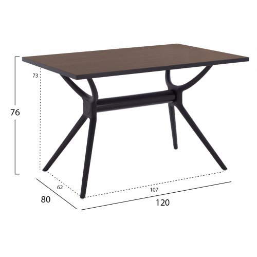 POLYPROPYLEN TISCH & HPL OBERFLÄCHE UND MDF ESCHE SCHWARZ