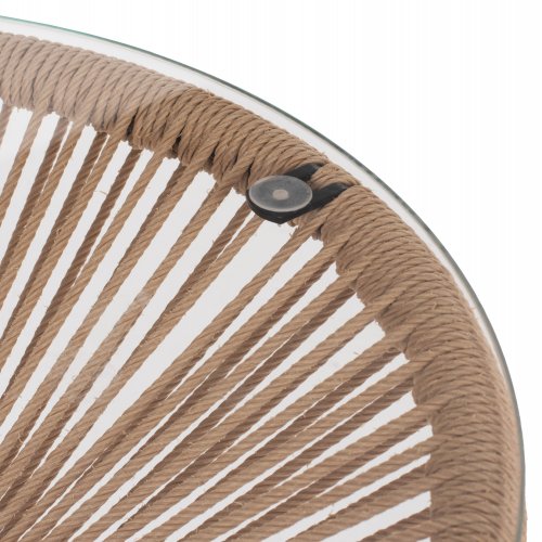ΤΡΑΠΕΖΙ ΒΟΗΘΗΤΙΚΟ ALLEGRA ΜΕΤΑΛΛΟ ΜΑΥΡΟ ME TWISTED WICKER ΦΥΣΙΚΟ Φ47Χ45Υεκ.