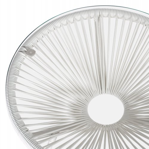ALLEGRA BEISTELLTISCH PROFESSIONELL. METALL WEISS RATTAN WEISS Φ47x45cm
