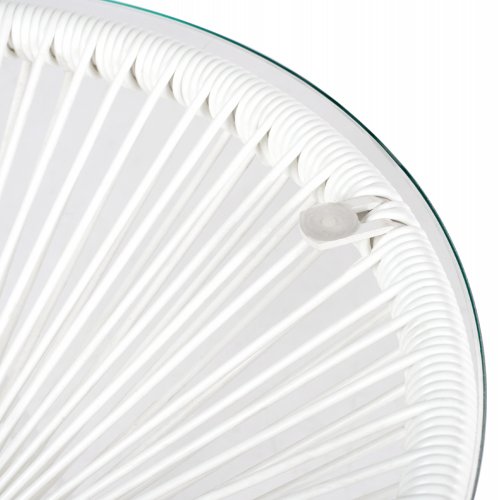 ALLEGRA BEISTELLTISCH PROFESSIONELL. METALL WEISS RATTAN WEISS Φ47x45cm