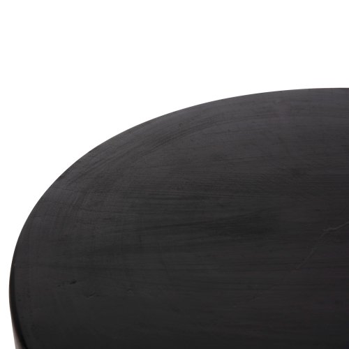 BEISTELLTISCH MASSIVES SUAR-HOLZ IN SCHWARZER FARBE, Φ58x34Hcm