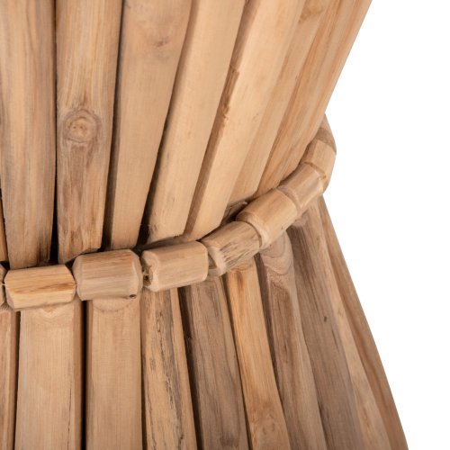 BEISTELLTISCH RUNDER COOTER TEAK-ZWEIGE IN NATURAL Φ37x50Hcm