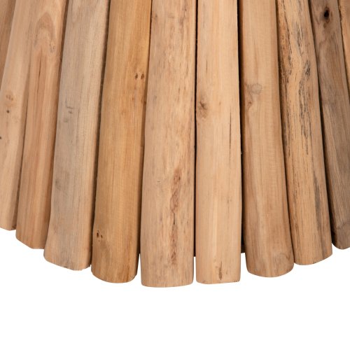 BEISTELLTISCH RUNDER COOTER TEAK-ZWEIGE IN NATURAL Φ37x50Hcm