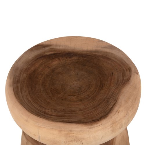 BEISTELLTISCH RUND KUPFER MASSIVES SUARHOLZ-NATÜRLICH Φ43x46Hcm