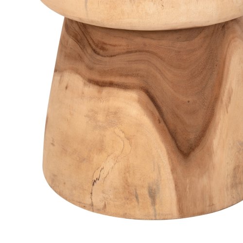 BEISTELLTISCH RUND KUPFER MASSIVES SUARHOLZ-NATÜRLICH Φ43x46Hcm