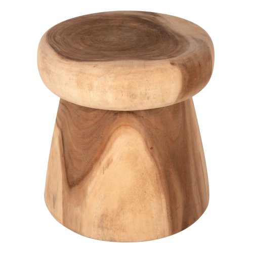BEISTELLTISCH RUND KUPFER MASSIVES SUARHOLZ-NATÜRLICH Φ43x46Hcm